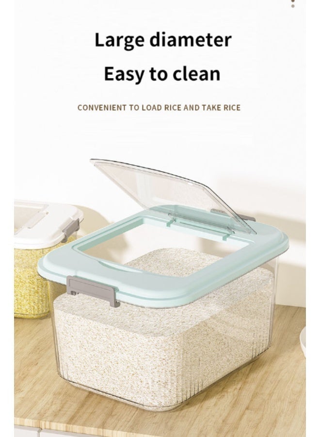 Reelyo Rice Bucket with Measuring Cup, 8/13/18KG Clear Food Dispenser Rice Container, Transparent Storage Container for Cereal, Cereal Dry Food Storage Containers, Sealed Moisture-Proof Rice Storage Bucket, BPA-Free Household Rice Holder Bin Large Capacity Grain Container for Flour, Sugar, Oatmeal, Soybean, Cereals Kitchen Pantry Organization and Storage - Image 4